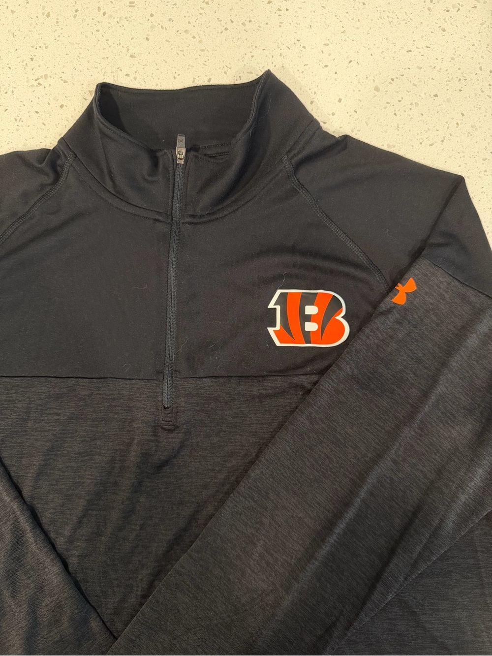 Under Armour Black and Orange Bengals Quarter-Zip Pullover